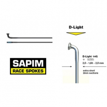 Sapim D-Light, silver, J-bend 262 mm